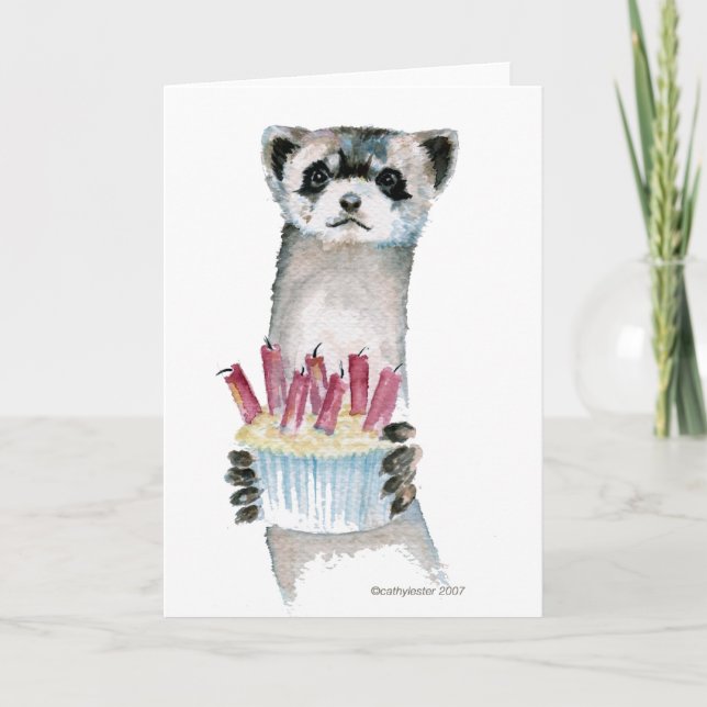 Birthday Ferret Card (Front)