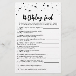 Birthday Feud game with Answers