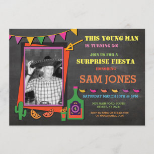 Birthday Fiesta Mexico Mexican Photo Party Invite