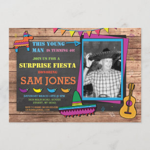 Birthday Fiesta Mexico Mexican Photo Party Invite