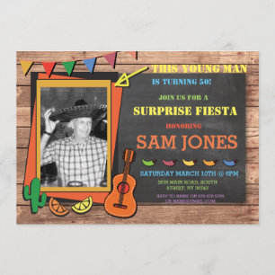 Birthday Fiesta Mexico Mexican Photo Party Invite