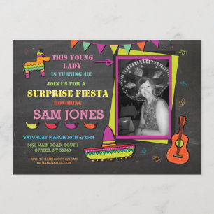 Birthday Fiesta Mexico Mexican Photo Party Invite