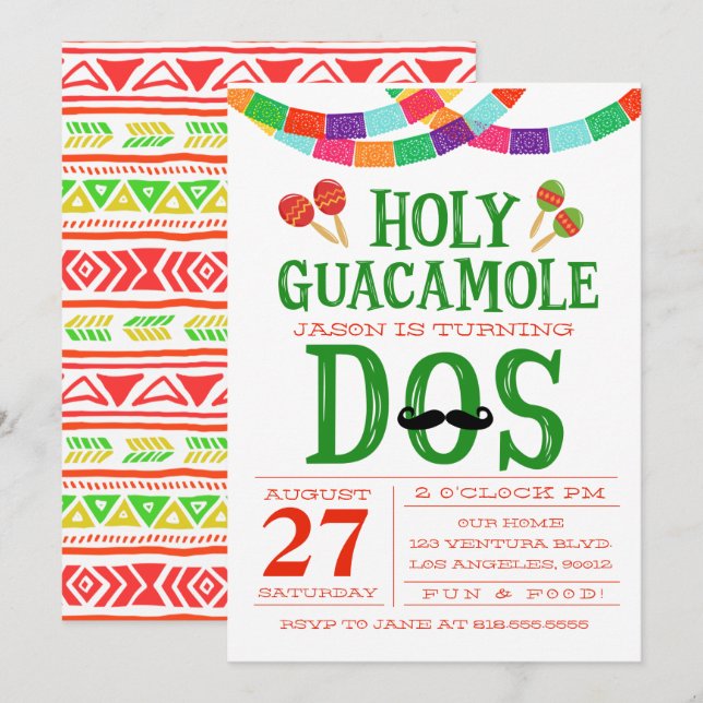 BIRTHDAY FIESTA - Turning DOS! Invitation (Front/Back)