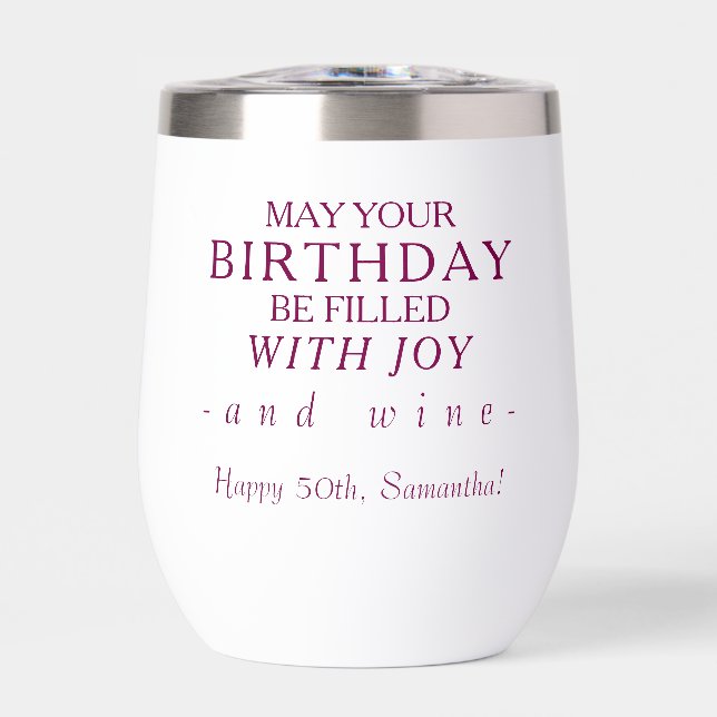 Birthday Filled With Joy And Wine Personalised (Front)