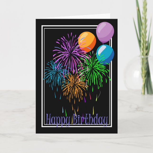 Birthday Fireworks Card (Front)