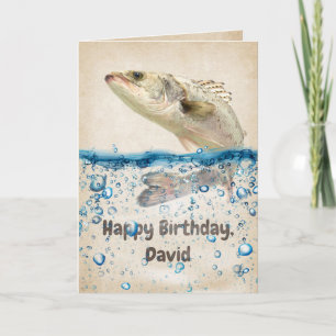 Birthday Fish in Water with Name Card