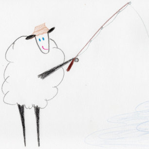 Birthday - Fishing Ewe a Happy Birthday Card
