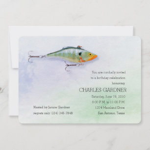 Birthday Fishing Theme Lure Invitation
