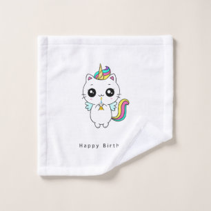 Birthday flannel, unicorn birthday gift, cute wash cloth