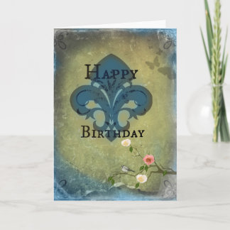 Birthday Fleur De Lis Card