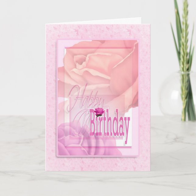 Birthday floral flower wishes for women card (Front)
