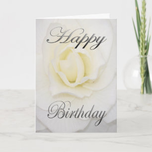 Birthday Flower in White Card