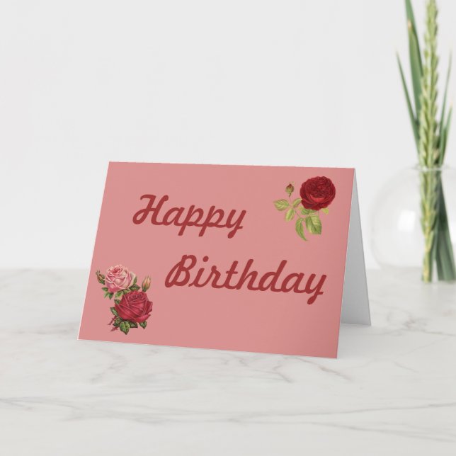 Birthday Flowers Greeting Card (Front)