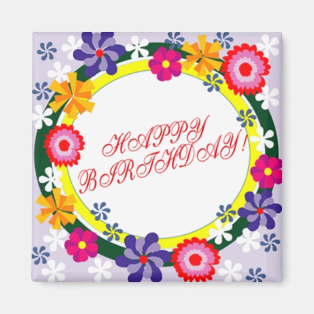 Birthday Flowers Magnet (Front)