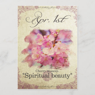 Birthday flowers on April 1st Card