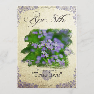 Birthday flowers on April 5th "Forget-me-not" Card