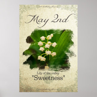 Birthday flowers on May 2nd "Lily of the valley" Poster