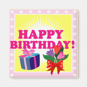 Birthday Flowers & Presents Magnet