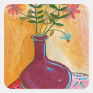 Birthday Flowers Square Sticker