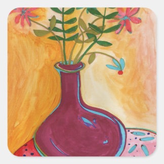 Birthday Flowers Square Sticker