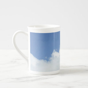 Birthday Fluffy Clouds in Blue Sky Bone China Mug