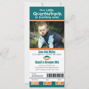 Birthday Football Ticket Invitation