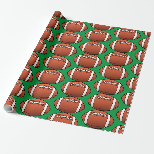 Birthday Football Wrapping Paper (Unrolled)