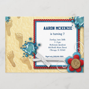 Birthday Footprints Invitation