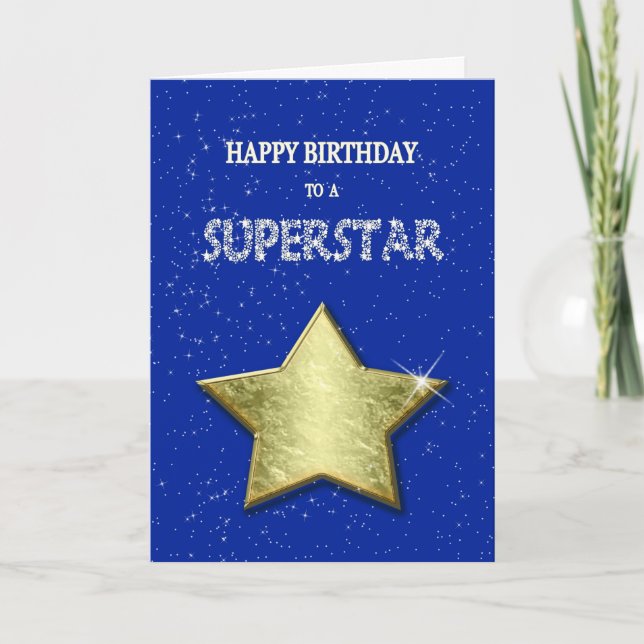 Birthday for a Superstar Card (Front)