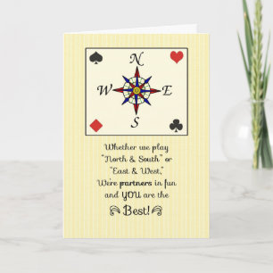Birthday for Bridge Partner, Partners in Fun Card