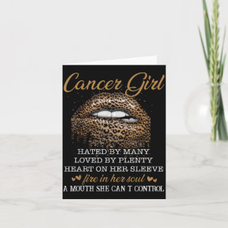 Birthday For Cancer Zodiac Girl Woman With Leopard Card