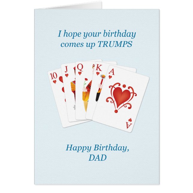 Birthday for Dad, Hearts Full House (Front)