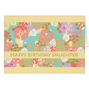 Birthday for Daughter, Colourful Leaves on Yellow