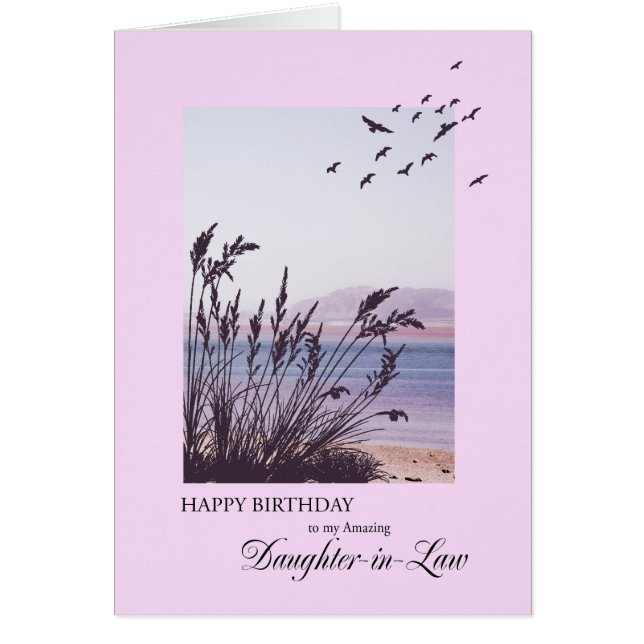 Birthday for Daughter-in-Law, seaside scene (Front)
