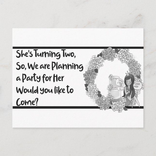 Birthday for Daughter Turning Two Invitation Postcard (Front)