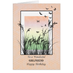 Birthday for Girlfriend, with Butterflies