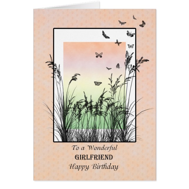 Birthday for Girlfriend, with Butterflies (Front)