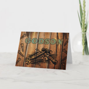 Birthday for Godson, Tools and Wood Card