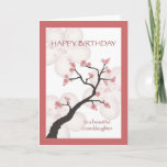 Birthday for Granddaughter, Chinese Blossom Tree Card<br><div class="desc">Beautiful birthday card for your granddaughter features illustration of a Chinese blossom tree with pink flower petals in a frame of coordinating colours.</div>