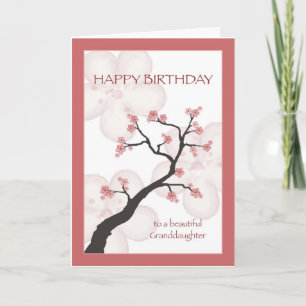 Birthday for Granddaughter, Chinese Blossom Tree Card