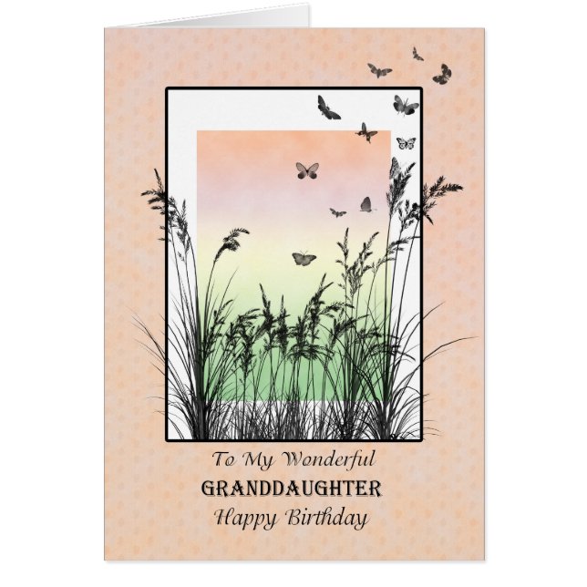 Birthday for Granddaughter, with butterflies (Front)