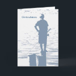 Birthday for grandson, boy fishing from stump. card<br><div class="desc">A young man fishing from a stump is featured on this birthday greeting for a grandson who loves fishing. My Funny Mind Greeting.</div>