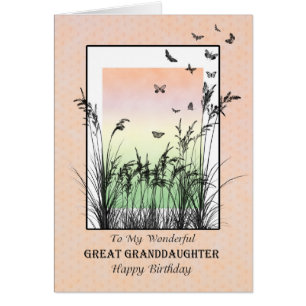 Birthday for Great Granddaughter, with Butterflies