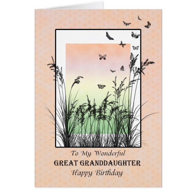 Birthday for Great Granddaughter, with Butterflies (Front)