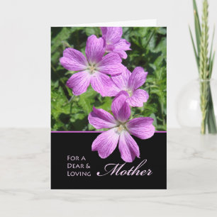 Birthday for Mother, Cranesbill Geranium Flowers Card