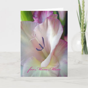 Birthday for Mum Mum, Pink Gladiolus, Macro Photo Card