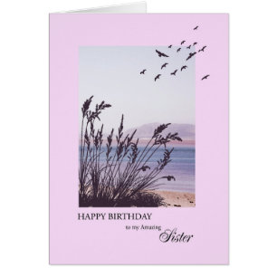 Birthday for sister, seaside scene