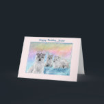 Birthday for Sister, west highland terrier dog Card<br><div class="desc">A pastel colored birthday card for Sister,  featuring four west highland white terriers. The westie in the foreground is wearing a delicate crown.</div>