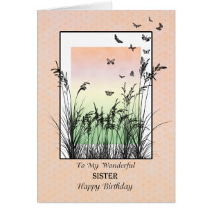 Birthday for Sister, with butterflies