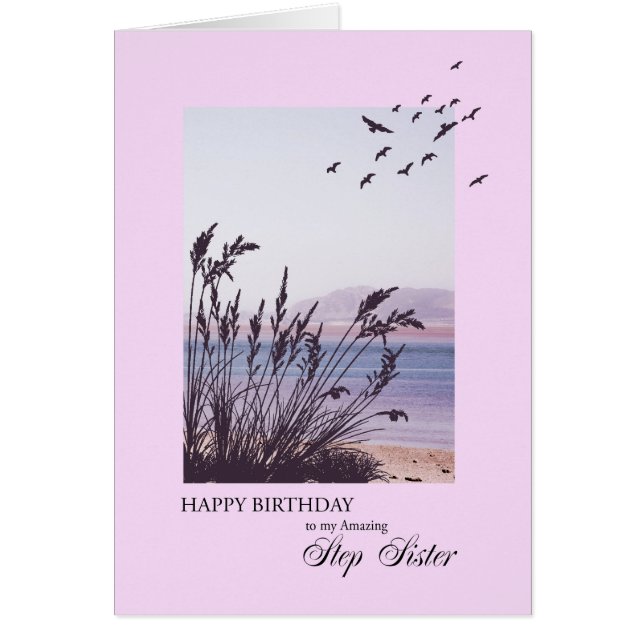 Birthday for Step Sister, seaside scene (Front)
